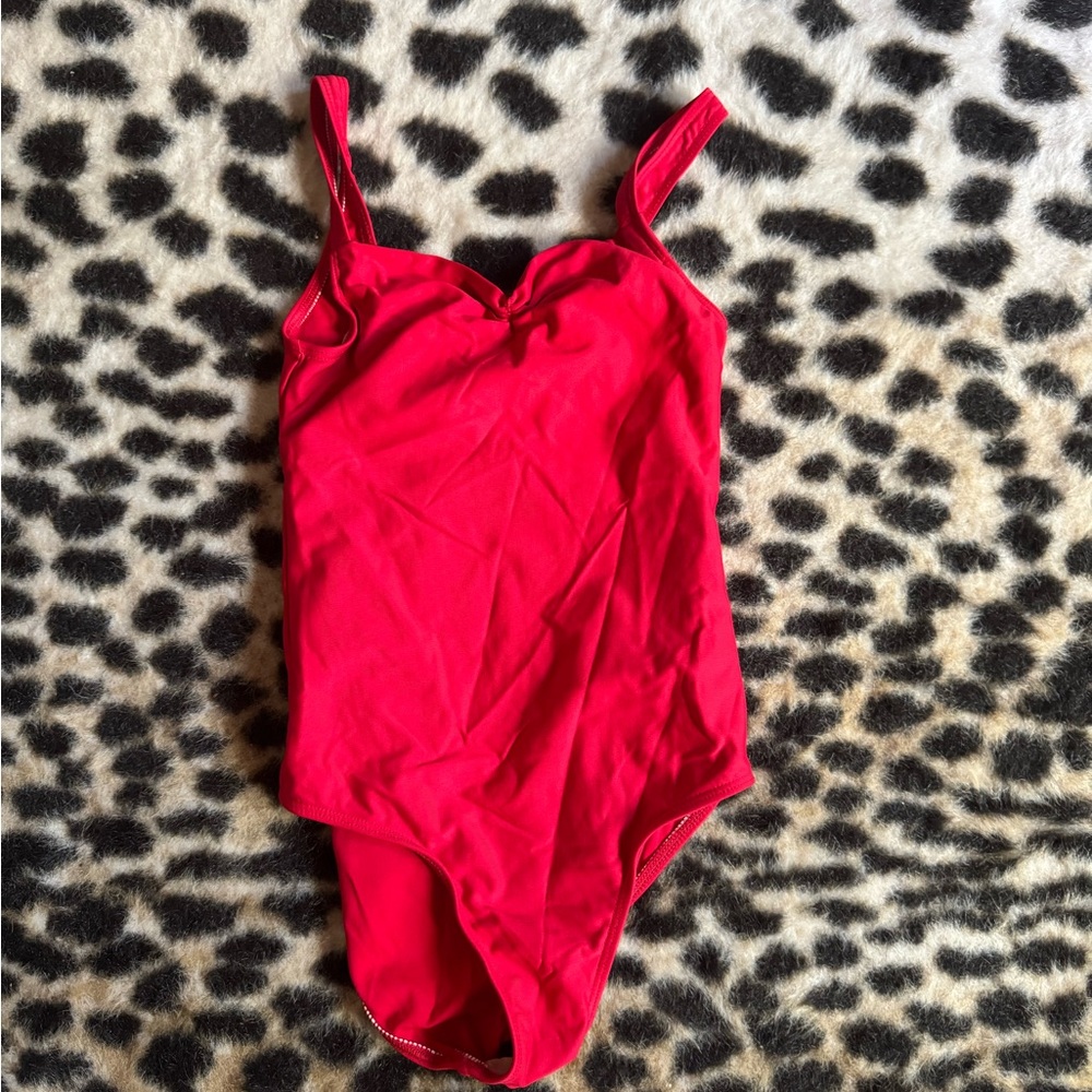 Basic red dance leotard
